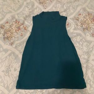 Turquoise turtleneck sleeveless